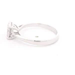 Anillo de Oro Blanco 18K Rodinado Halo con Diamantes