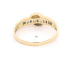 Anillo de Oro 18K Cintillo con Diamantes y Zafiros Princess