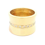 Anillo de Oro Amarillo 18K Tuerca con Diamantes