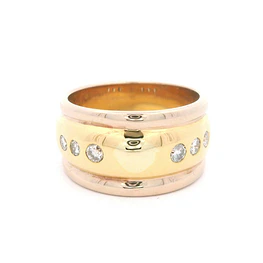 Anillo Oro 18K Bombé con Diamantes