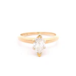 Anillo Oro 14K Solitario Diamante Marquise