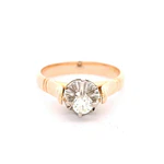 Anillo Oro 18K Chatón Español con Diamante