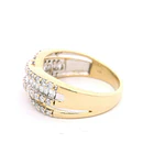 Anillo de Oro 18K Crossed Calado con Diamantes