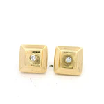 Aros Oro 18K Geométricos con Diamante