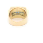 Anillo de Oro 18K Sello con Diamantes y Piedras de Color