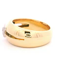 Anillo Oro 18K Bombé Calado con Diamante
