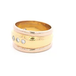 Anillo Oro 18K Bombé con Diamantes