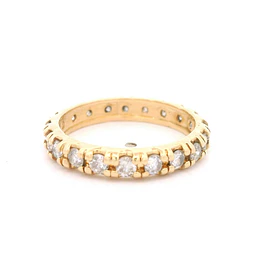 Anillo Oro 14K Cintillo con Diamantes