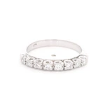 Anillo Oro Blanco 18K Cintillo con Diamantes