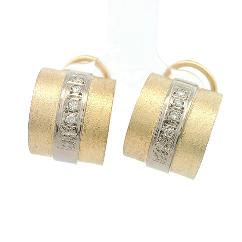 Aros Oro 18K Huggies con Diamantes