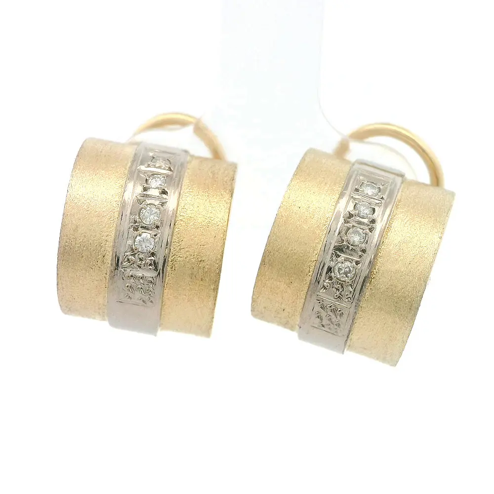 Aros Oro 18K Huggies con Diamantes