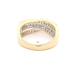 Anillo de Oro 18K Crossed Calado con Diamantes
