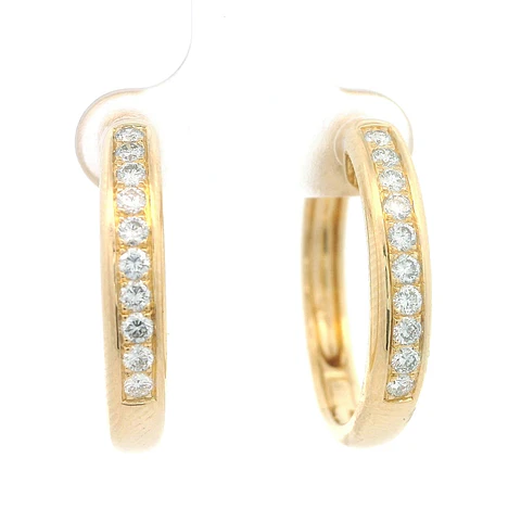 Aros Oro 18K Tubulares con Diamantes