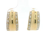 Aros Oro 18K Rectangular con Diamantes
