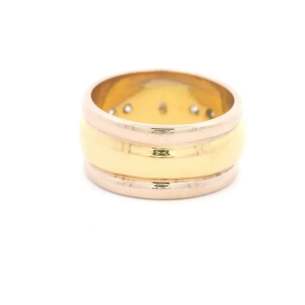 Anillo Oro 18K Bombé con Diamantes