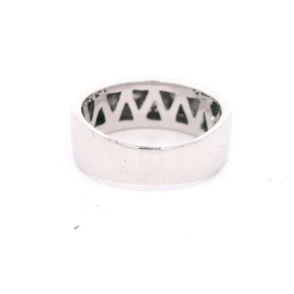 Anillo de Oro Blanco 18K con Diamantes