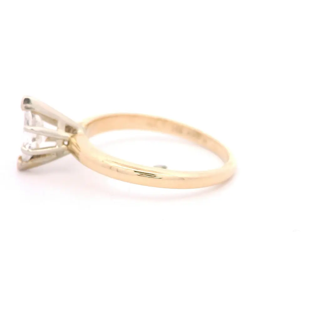 Anillo Oro 14K Solitario Diamante Marquise