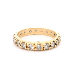 Anillo Oro 14K Cintillo con Diamantes