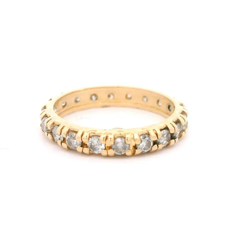 Anillo Oro 14K Cintillo con Diamantes