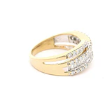 Anillo de Oro 18K Crossed Calado con Diamantes
