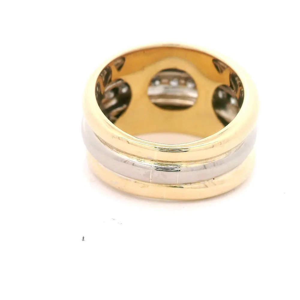 Anillo de Oro 18K Dos Oros con Diamantes