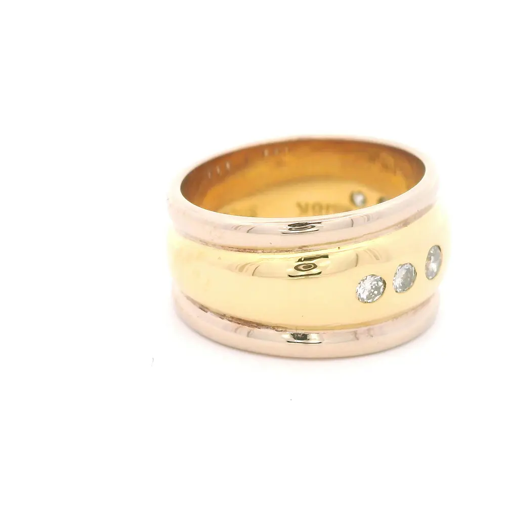 Anillo Oro 18K Bombé con Diamantes
