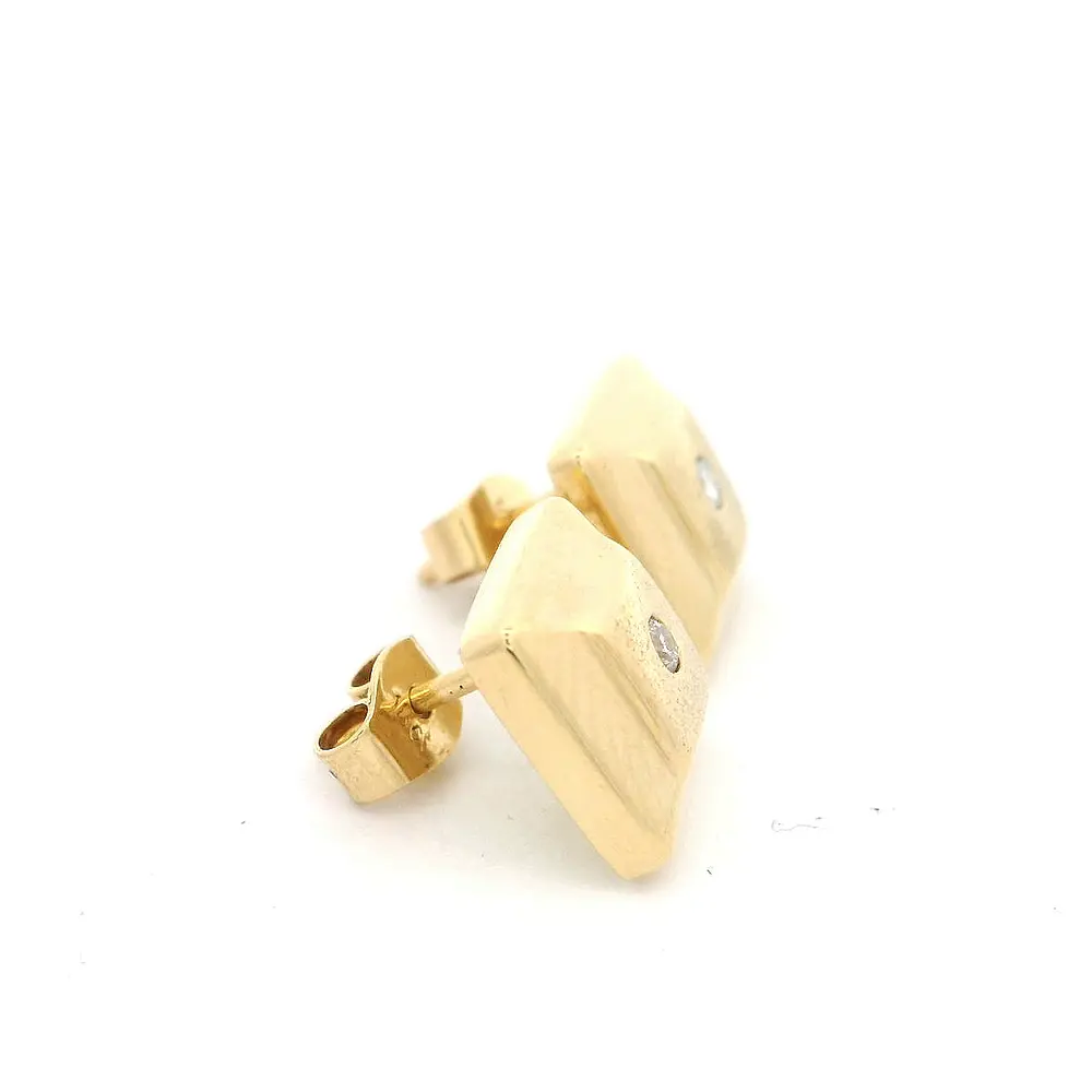 Aros Oro 18K Geométricos con Diamante