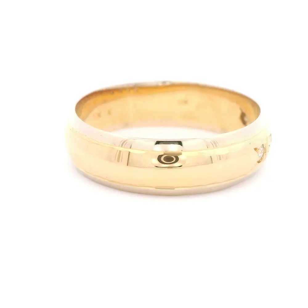 Anillo Oro 18K Cintillo con Diamantes