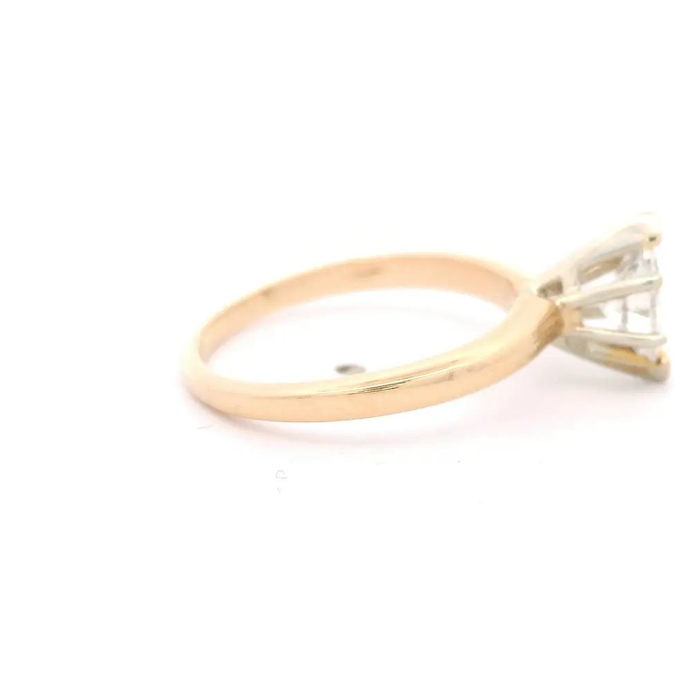 Anillo Oro 14K Solitario Diamante Marquise