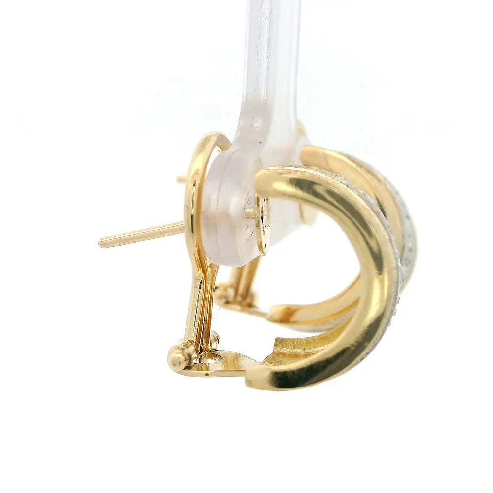 Aros Oro 18K Huggies con Diamantes