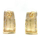 Aros Oro 18K Rectangular con Diamantes