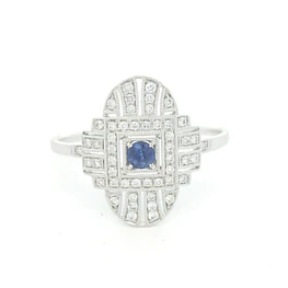 Anillo Oro Blanco 18K con Diamantes Naturales