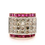 Anillo Oro 18K Sello con Diamantes