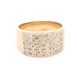 Anillo Oro 14K Pave con Diamantes