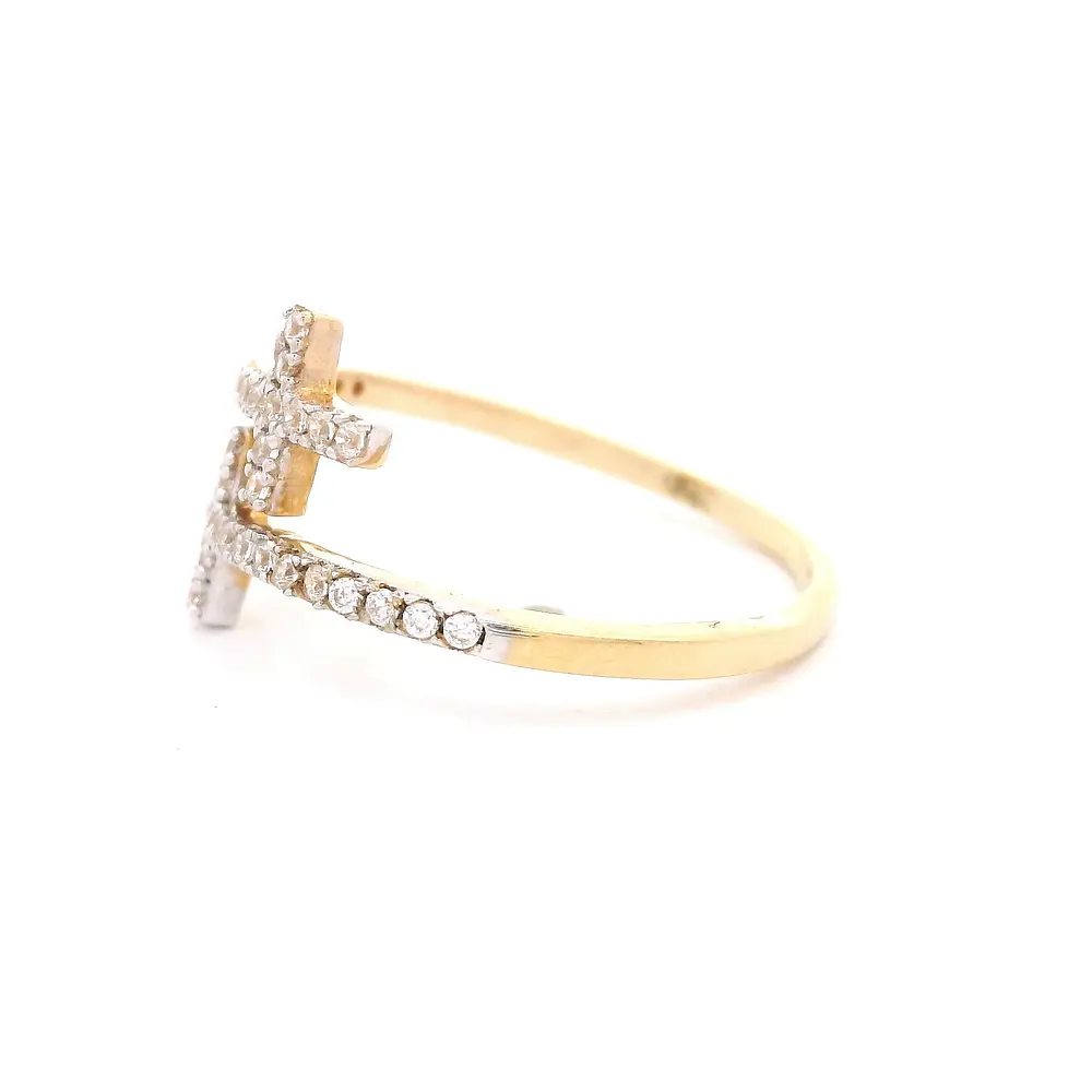 Anillo Oro Amarillo 18K Cruces