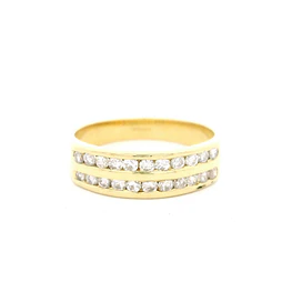 Anillo Oro 18K Cintillo con Diamantes