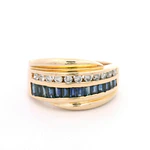 Anillo Oro 14K Cintillo con Zafiros