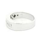 Anillo de Oro Blanco 18K Cintillo Rodinado con 7 Diamantes Naturales