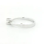 Anillo de Oro Blanco 18K Solitario Rodinado con Diamante Natural