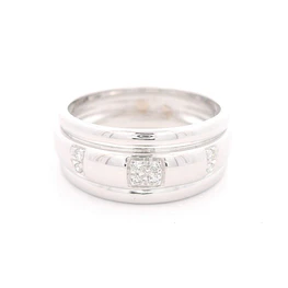 Anillo Oro 18K Bombe con Diamantes