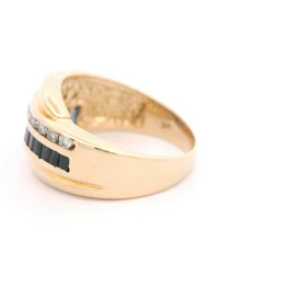 Anillo Oro 14K Cintillo con Zafiros
