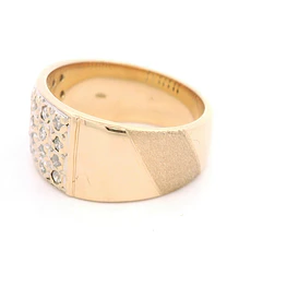 Anillo Oro 14K Pave con Diamantes