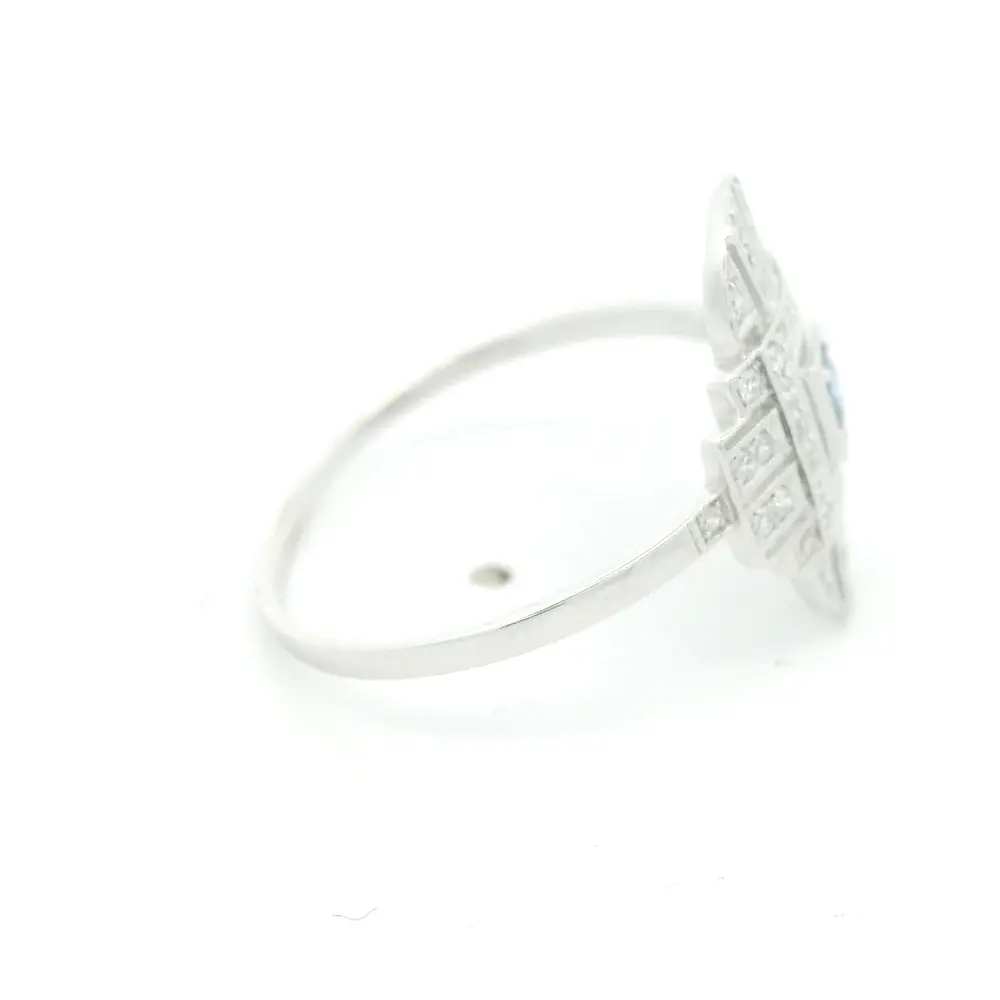 Anillo Oro Blanco 18K con Diamantes Naturales