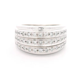 Anillo Oro 18K Triple con Diamantes