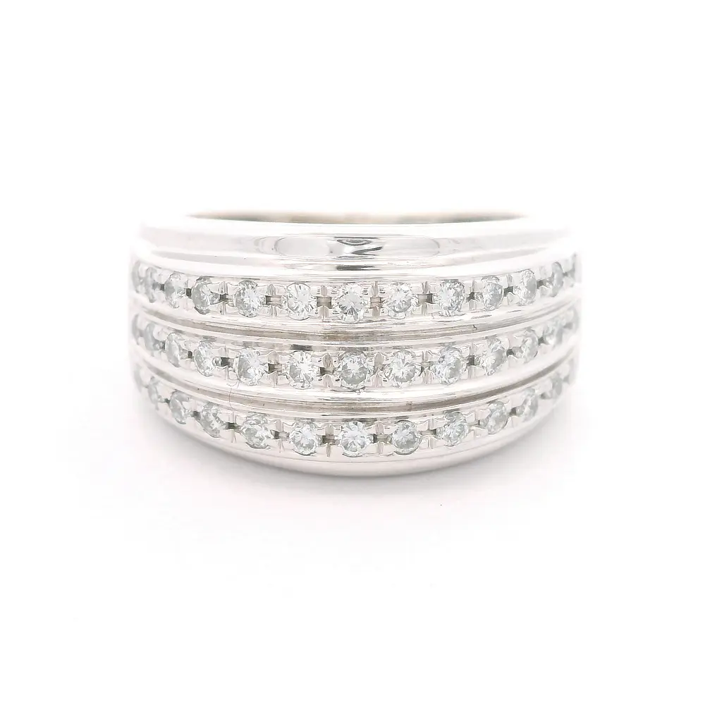 Anillo Oro 18K Triple con Diamantes