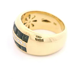 Anillo Oro 18K Bombe con Zafiros