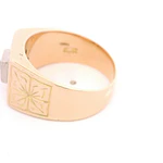 Anillo Oro 18K Sello con Diamante