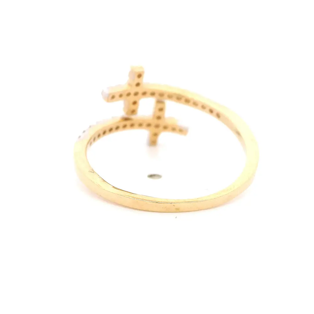 Anillo Oro Amarillo 18K Cruces