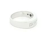 Anillo de Oro Blanco 18K Cintillo Rodinado con 7 Diamantes Naturales