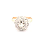Anillo Oro 18K Flor con Diamantes